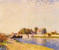 Sisley, Alfred - The Dam on the Loing, Barges